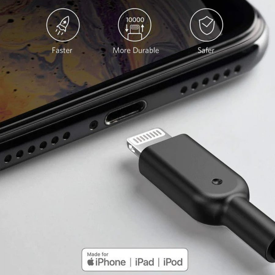 كيبل-انكر-باورلاين-الاصدار-الثاني-من-USB-الى-ايفون-اسود-متجر-فن-ماركت
