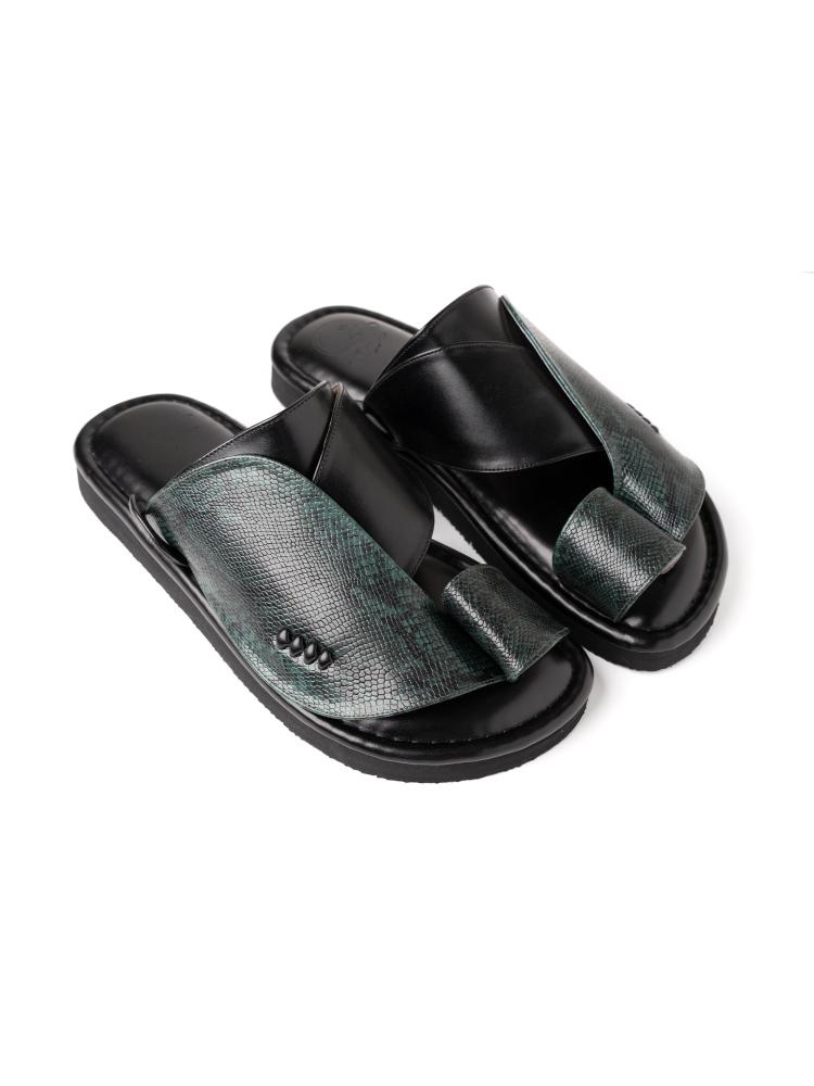 Luxury snake leather shoe - Olive