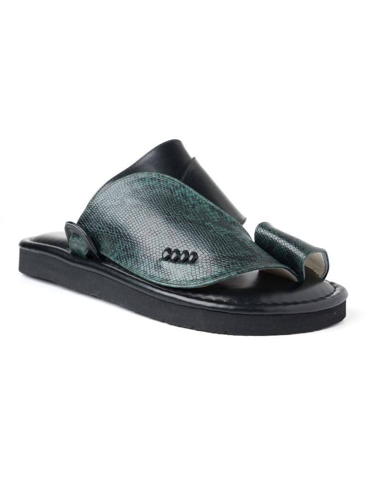 Luxury snake leather shoe - Olive