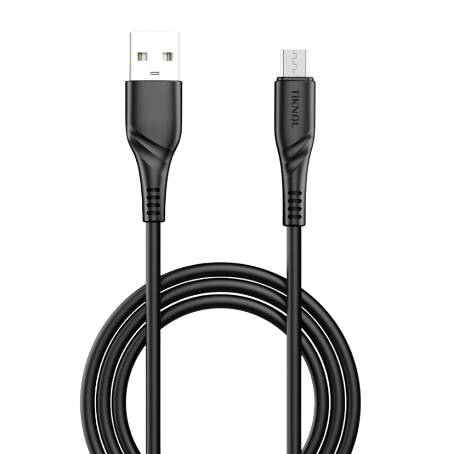 Tiknal 2.4A Micro USB Cable 1M - Fast Charging Data Cable - كيبل شحن مايكرو يو إس بي تيكنال 2.4A - كيبل بيانات وشحن سريع