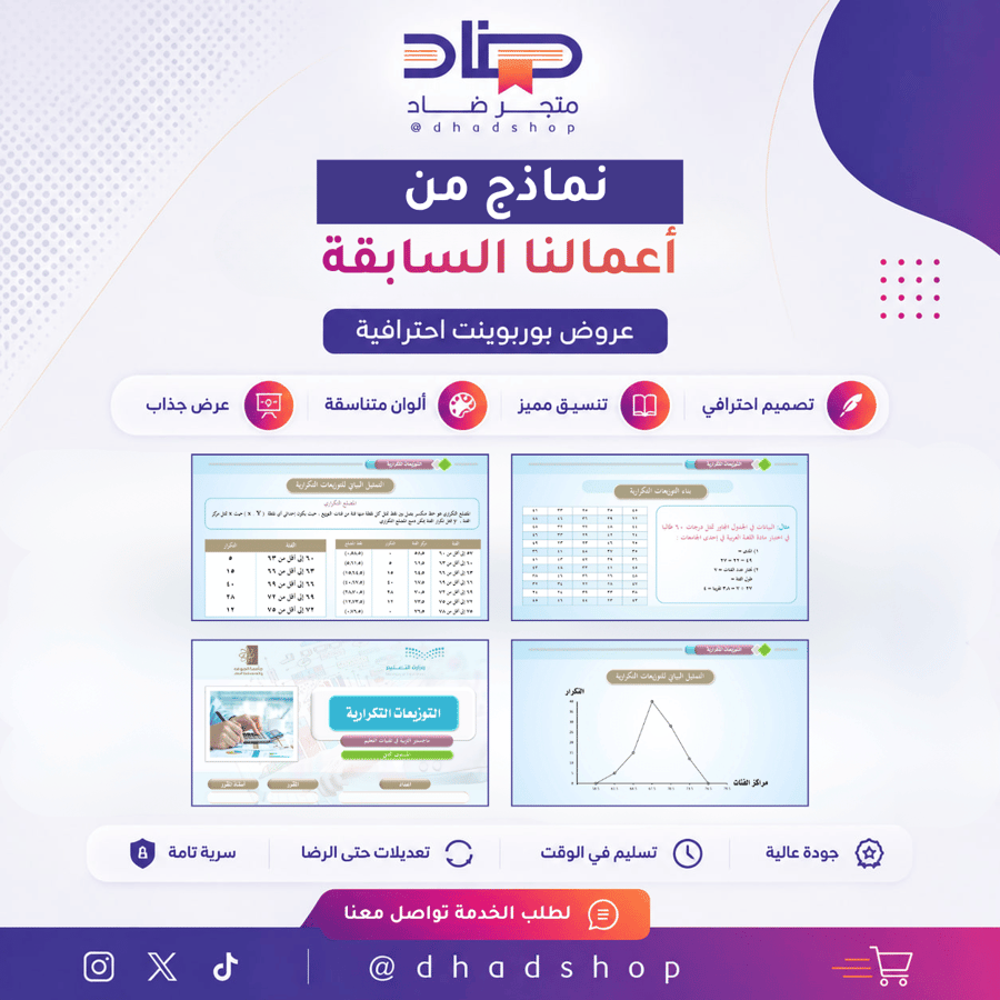 حقيبة تعليمية شاملة: شرح التوزيعات التكرارية والتمثيل البياني