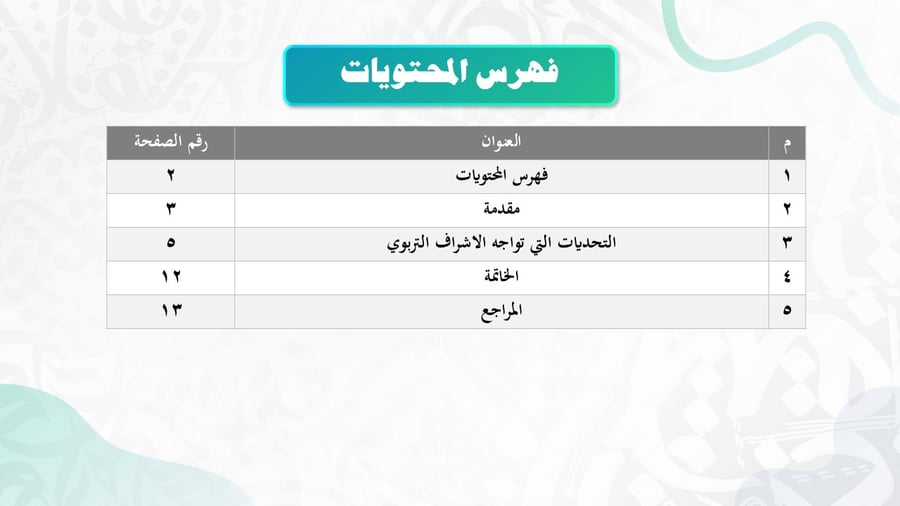 التحديات التي تواجه الإشراف التربوي: دراسة تحليلية في ضوء الأدبيات التربوية المحلية والدولية