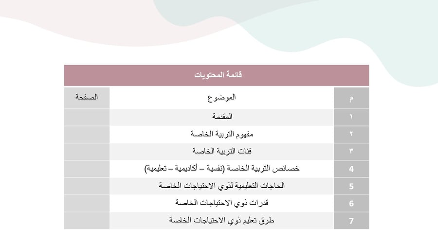عرض تقديمي: الفئات الخاصة