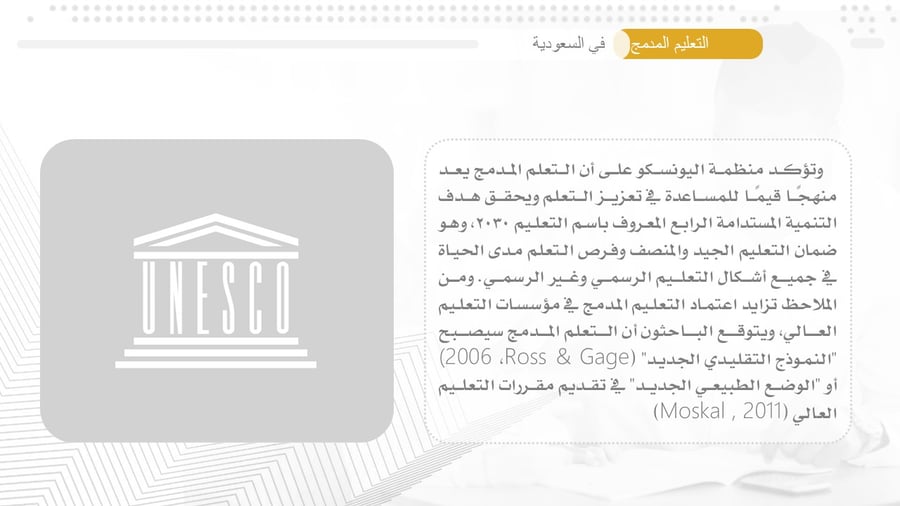 عرض تقديمي احترافي: استراتيجيات التعليم المدمج في المملكة العربية السعودية