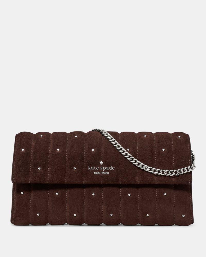 شنطة كيت سبيد - Scarlett Quilted Suede Wallet On Chain