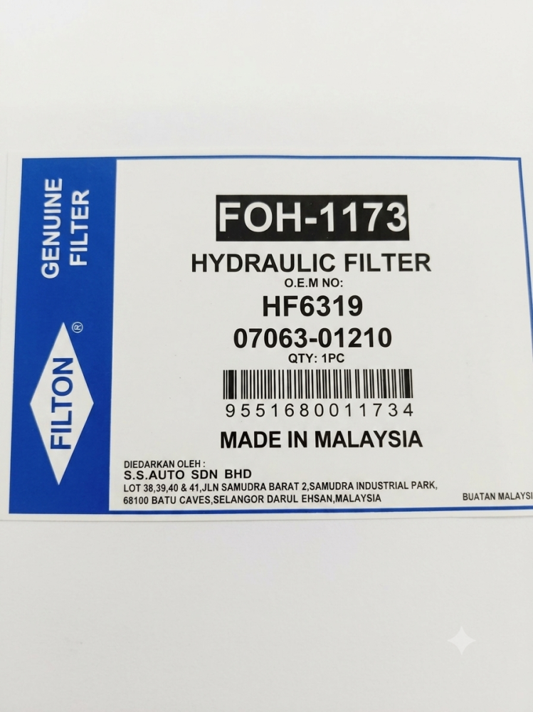 Hydraulic Filter Element – FILTON FOH-1173