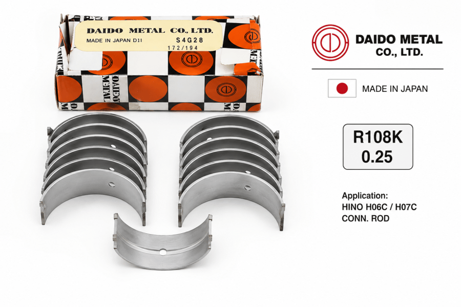 Daido Metal Engine Connecting Rod Bearing Set 0.25 mm for Hino H06C /     H07C     R108K