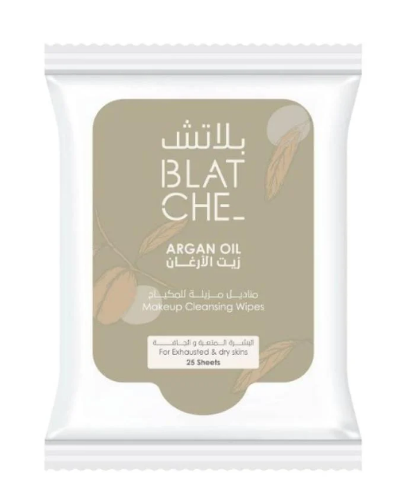 Makeup remover wipes with argan oil, 25 pieces from Blatch – for tired and dry skin