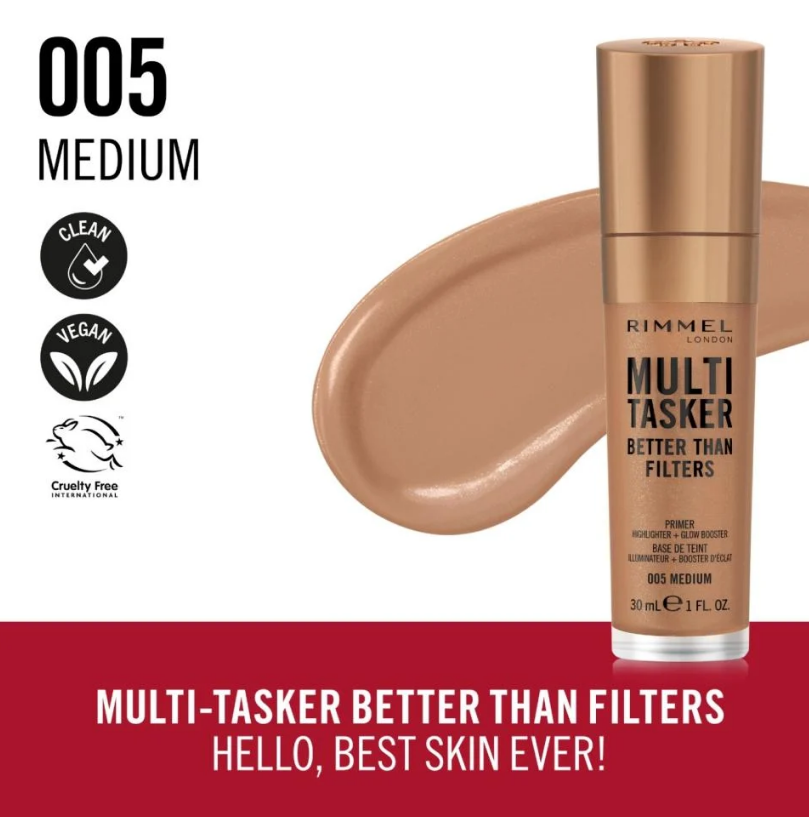 برايمر وإضاءة Rimmel London Multi Tasker درجة 005 لبشرة مشرقة وناعمة