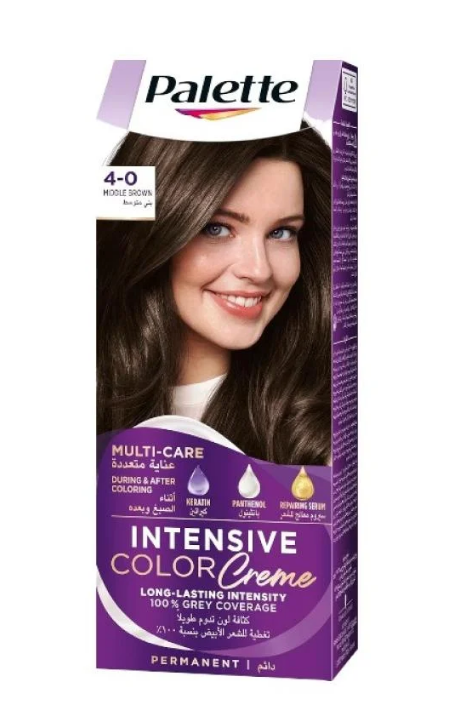 Palette Permanent Hair Color 4.0 بني متوسط – نتائج ثابتة ولمعان طويل الأمد