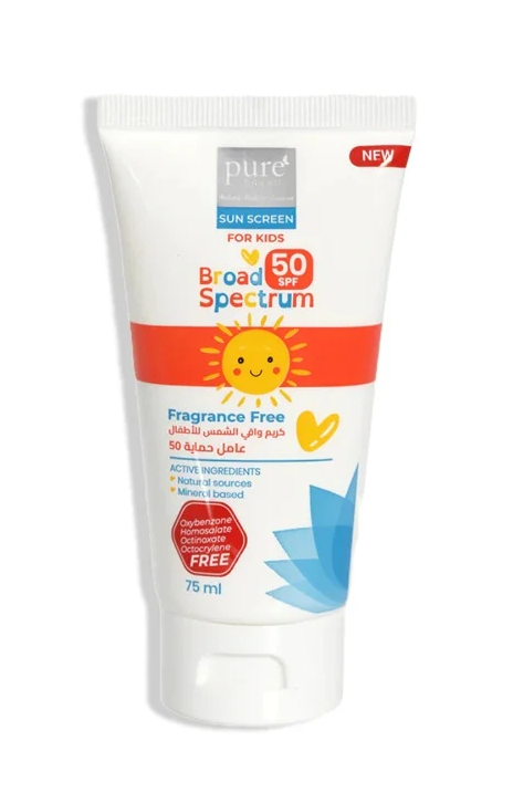 كريم واقي شمس للأطفال بيور بيوتي SPF50 – 75 مل حماية عالية ولطيف على البشرة