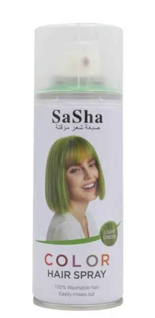 Sasha Spray Temporary Hair Color – أخضر فاتح 130 مل لتغيير لون الشعر مؤقتاً