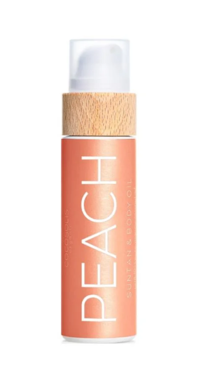 كوكوسوليس Peach Tanning Oil – ترطيب عميق وتان طبيعي برائحة الخوخ