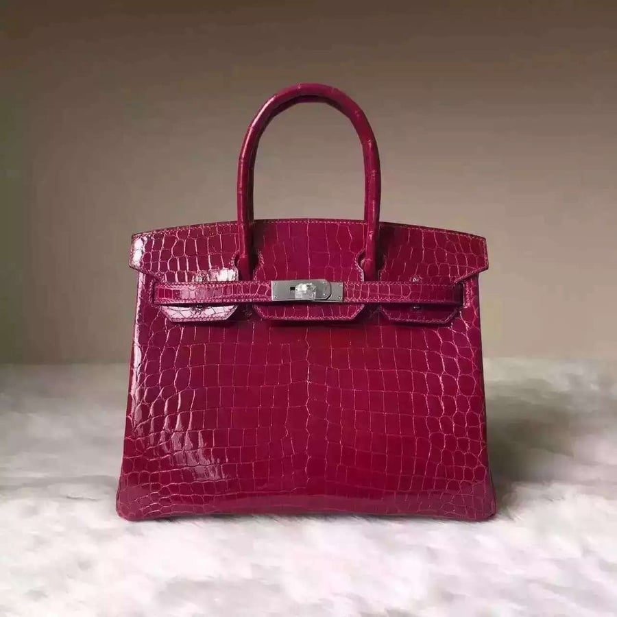 Dark pink Perkin Crocodile