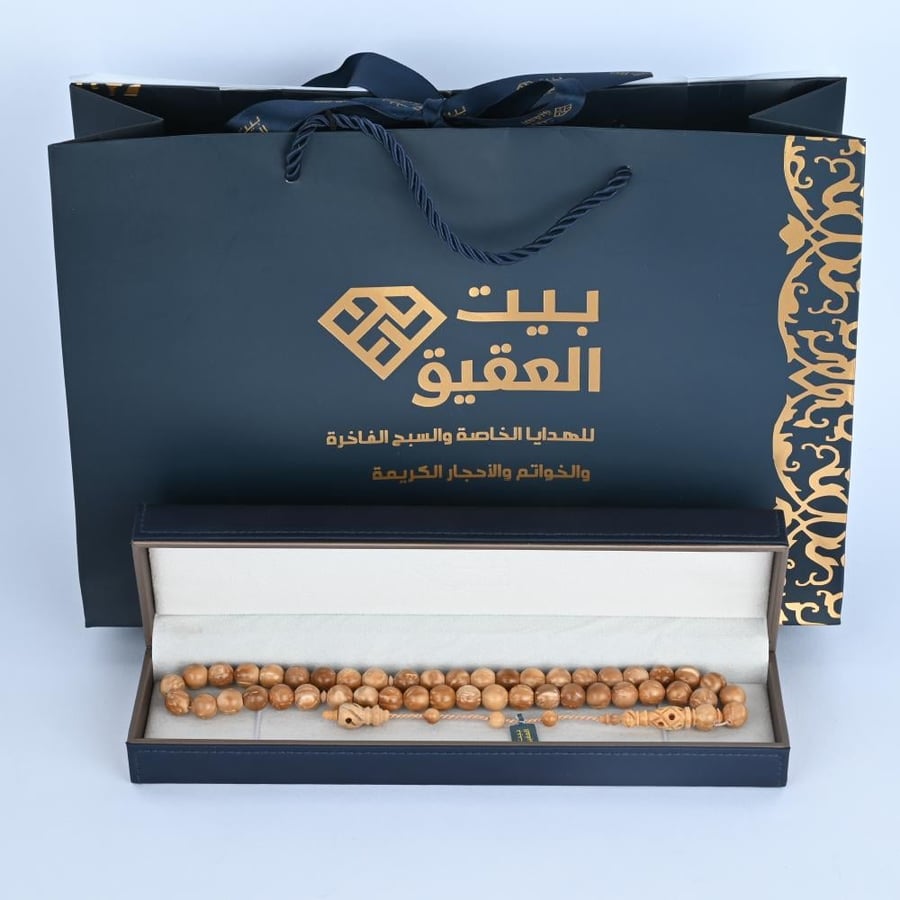 White coconut wood prayer beads 953