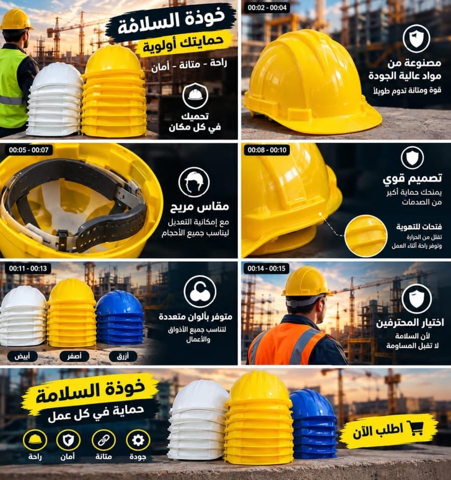 طاقية هلمت سفتي حزام ابيض على الراس بلاستيك صناعة سعودي اللون حسب الأختيار