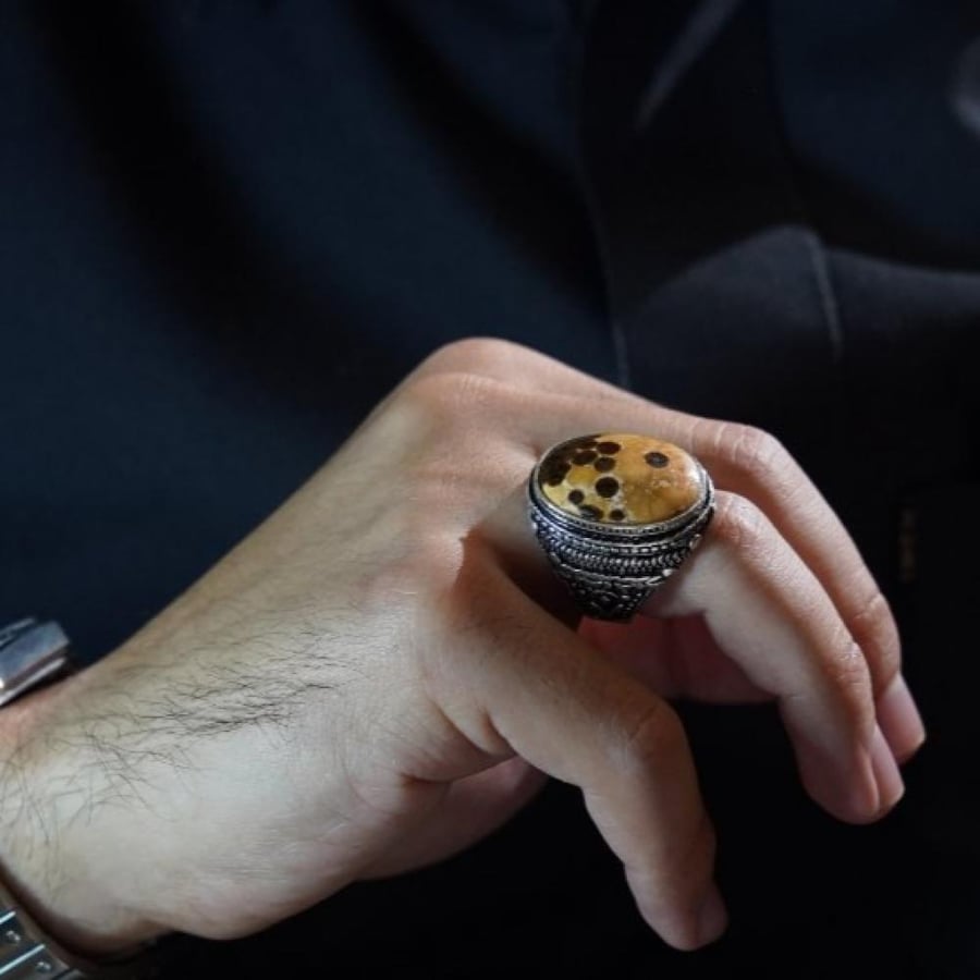 خاتم فضة عقيق يماني داوودي