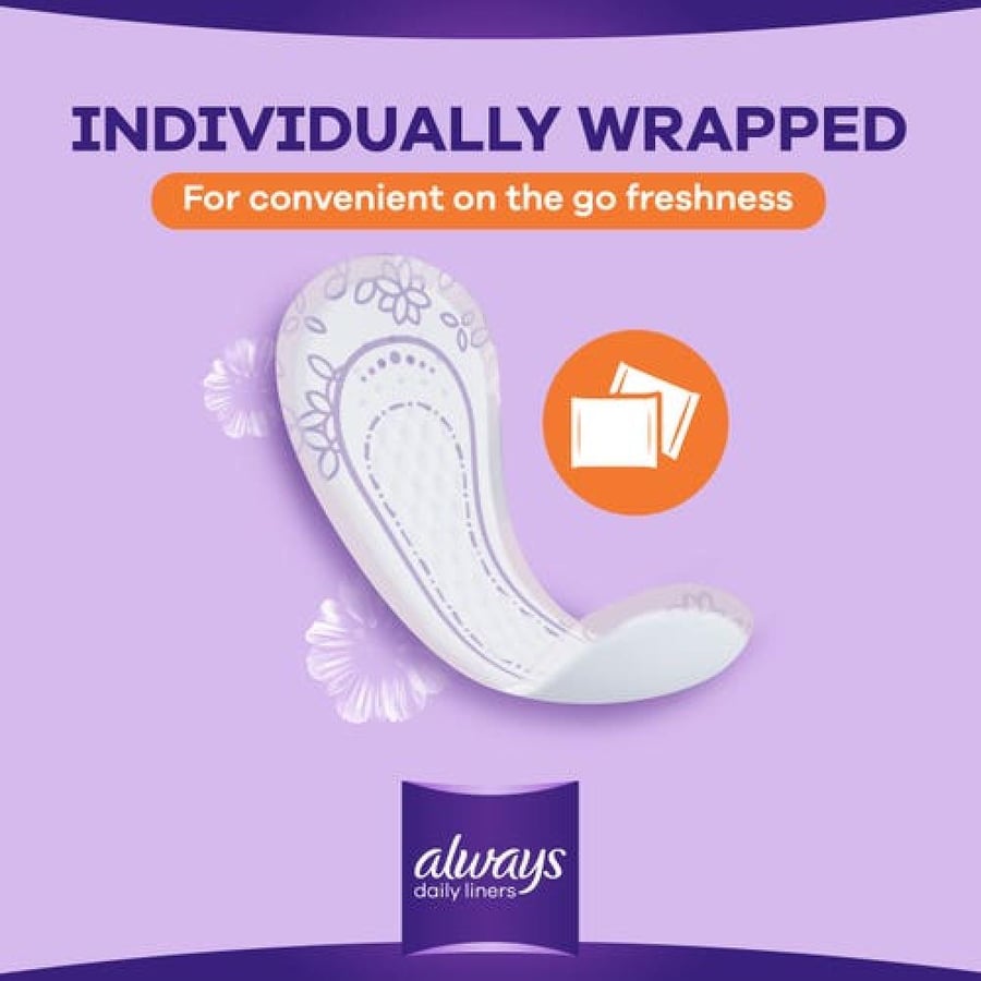 Always wrapped pantyliner, flexible, normal, 40