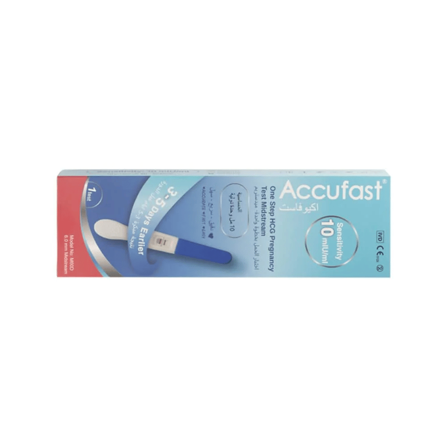 اكيوفاست اختبار حمل منزلي سريع – ميدستريم (Accufast One Step HCG Pregnancy Test Midstream)