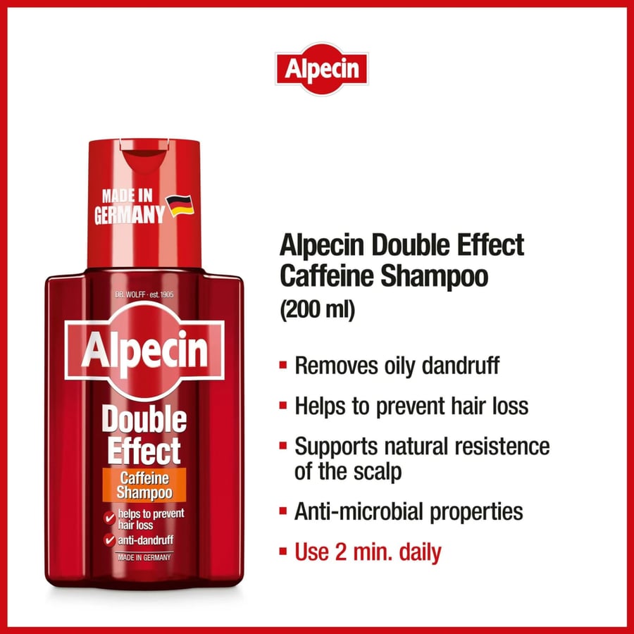ألبسين شامبو الكافيين مزدوج التأثير 200 مل Alpecin Double Effect Caffeine Shampoo 200ml