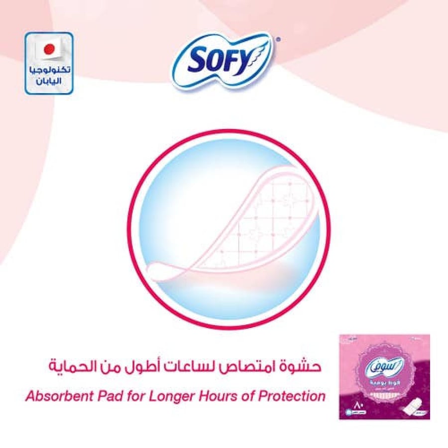 Sofy women's panty liners, each without perfume, 58 pieces + 22 pieces free
