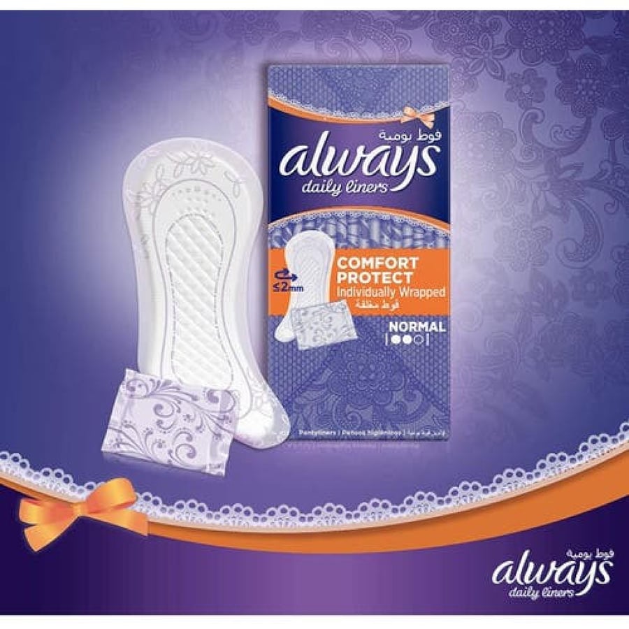 Always wrapped pantyliner, flexible, normal, 40