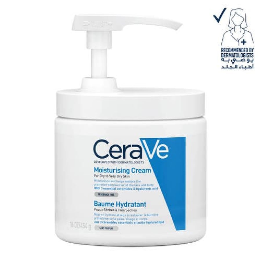 Cerave moisturizing cream with pump for dry skin 454 grams
