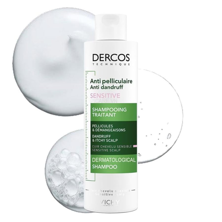 شامبو فيشي ديركوس المضاد للقشرة للفروة الحساسة 200 مل Vichy Dercos shampoo Anti dandruff & dry scalp for sensitive scalp 200 ml
