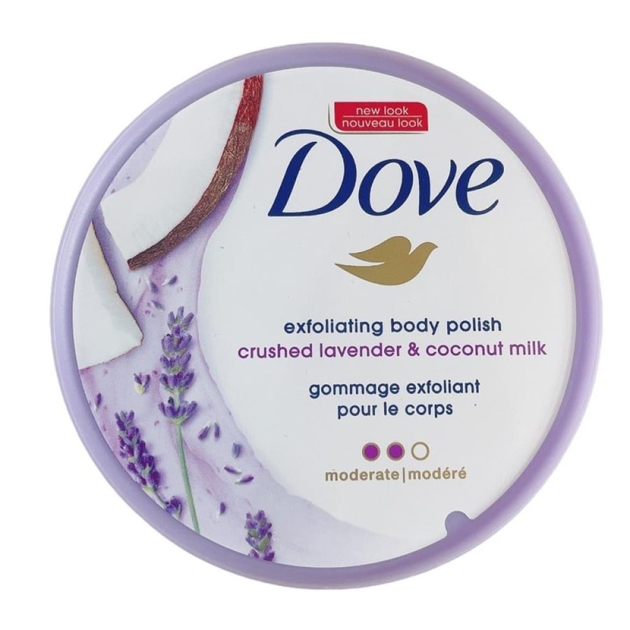 دوڤ مقشر الجسم باللافندر المجروش وحليب جوز الهند – 298 جم Dove Exfoliating Body Polish Crushed Lavender & Coconut Milk – 298 g
