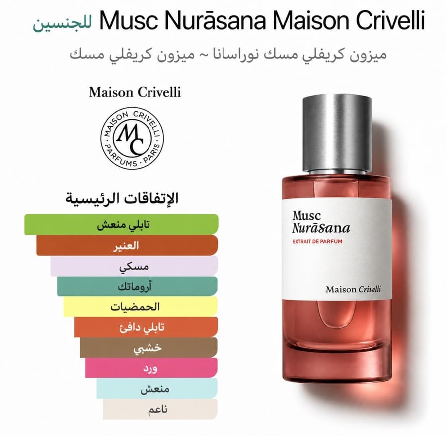 عطر ميزون كريفلي مسك نوراسانا 50 مل Maison Crivelli Musc Nurasana Eau