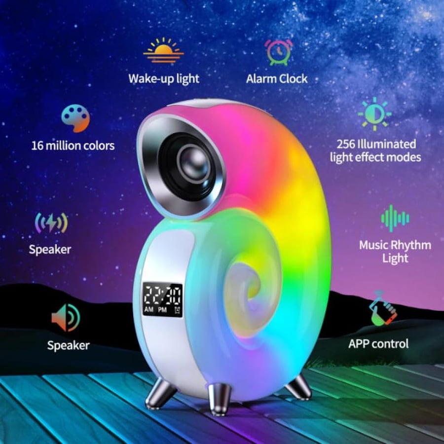 LED RGB night light lamp (alarm, wireless speaker) 3x1