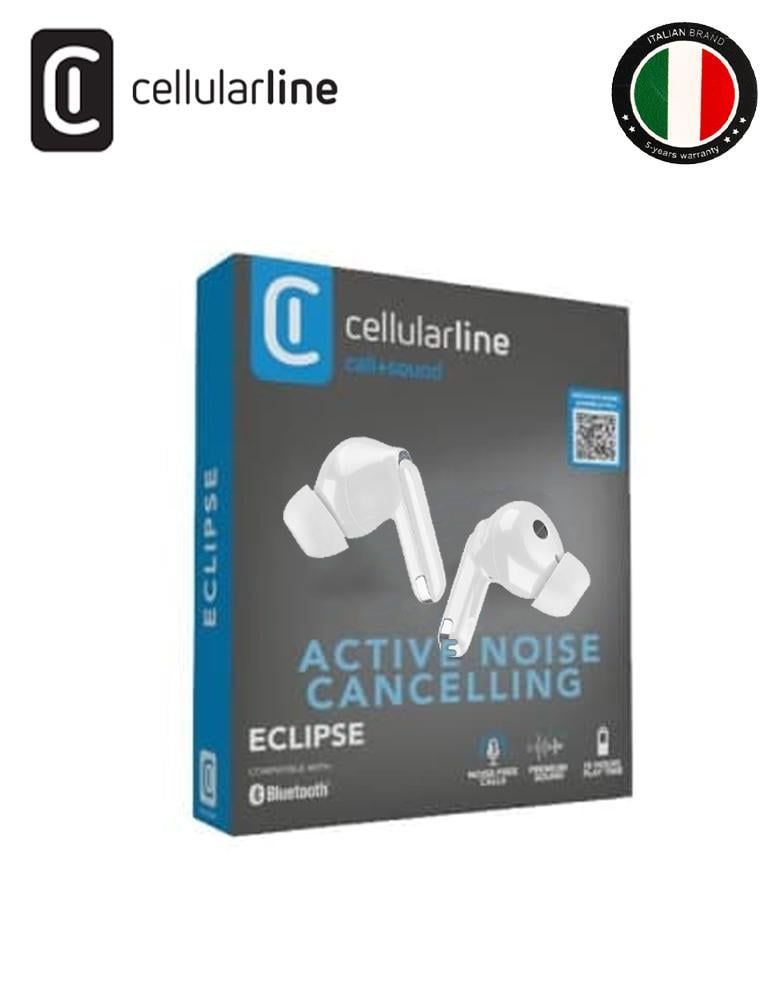 سماعه بلوتوث إيربودز Cellularline عزل الضوضاء 18 ساعة من الاستماع الم