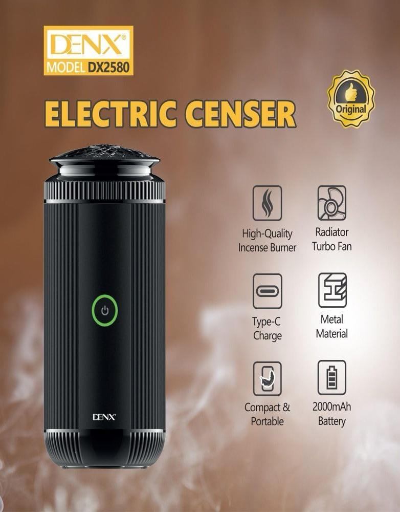 مبخرة كهربائية متنقلة DENX DX2580 - بطارية 2000mAh -لجميع أنواع البخور