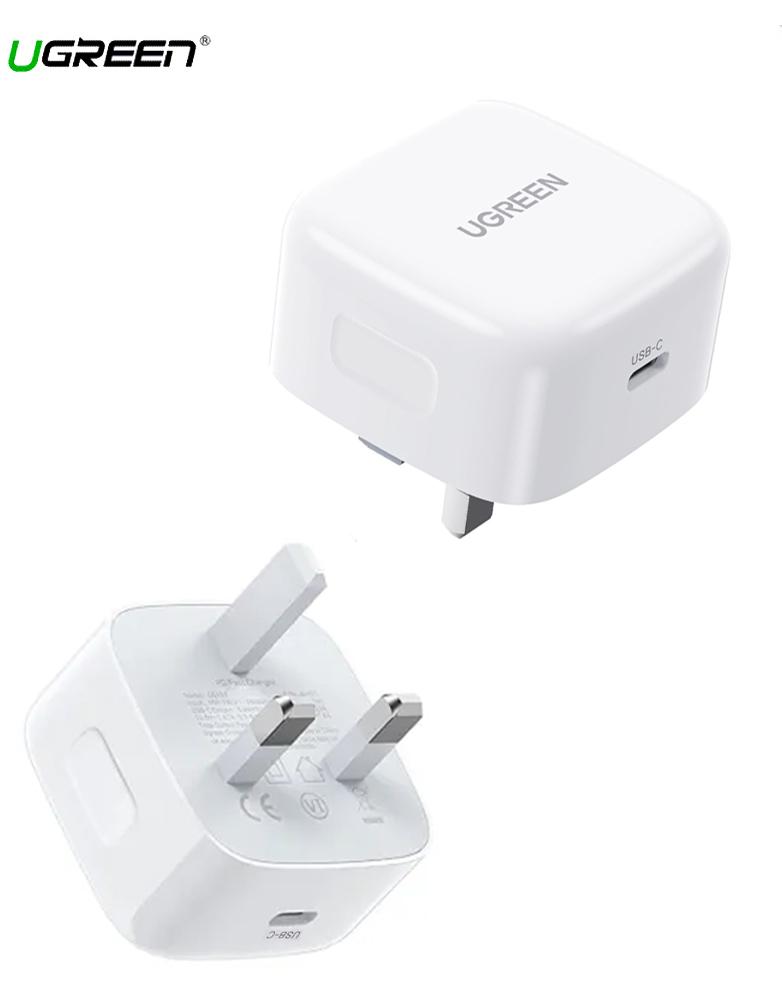 شاحن جداري 30 واط UGREEN CD127 - منفذ Type-C - بتقنية PD لشحن السريع