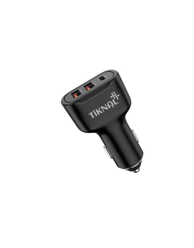 شاحن سيارة سريع بقوة 30 واط تكنال TK-B402 - منفذ Type-C PD ومنفذين USB
