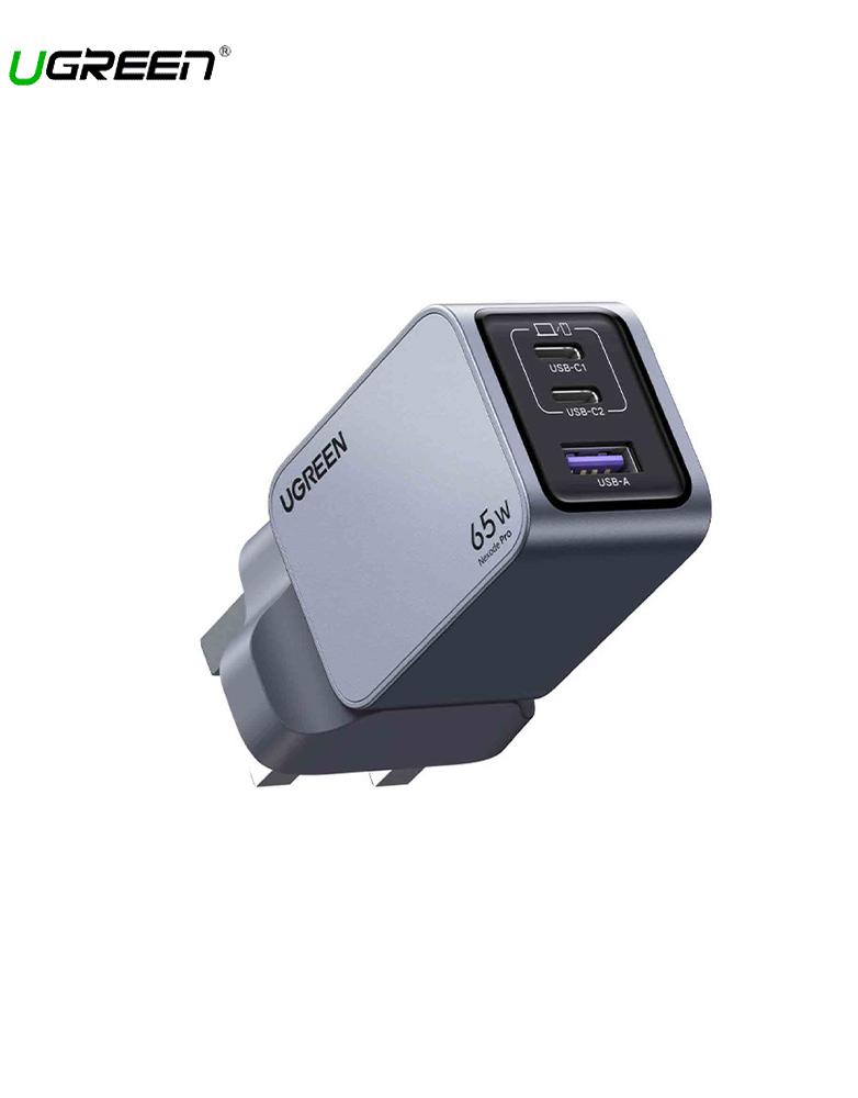 شاحن نيكسود برو Ugreen X755 GaN - منفذين Type-C ومنفذUSB - بقوة 65 واط