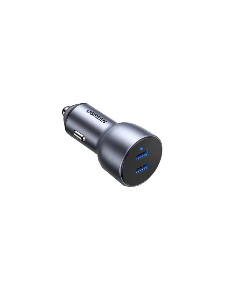 شاحن سيارة بقوة 40 واط UGREEN CD213 - منفذين Type-C شحن السريع - رمادي