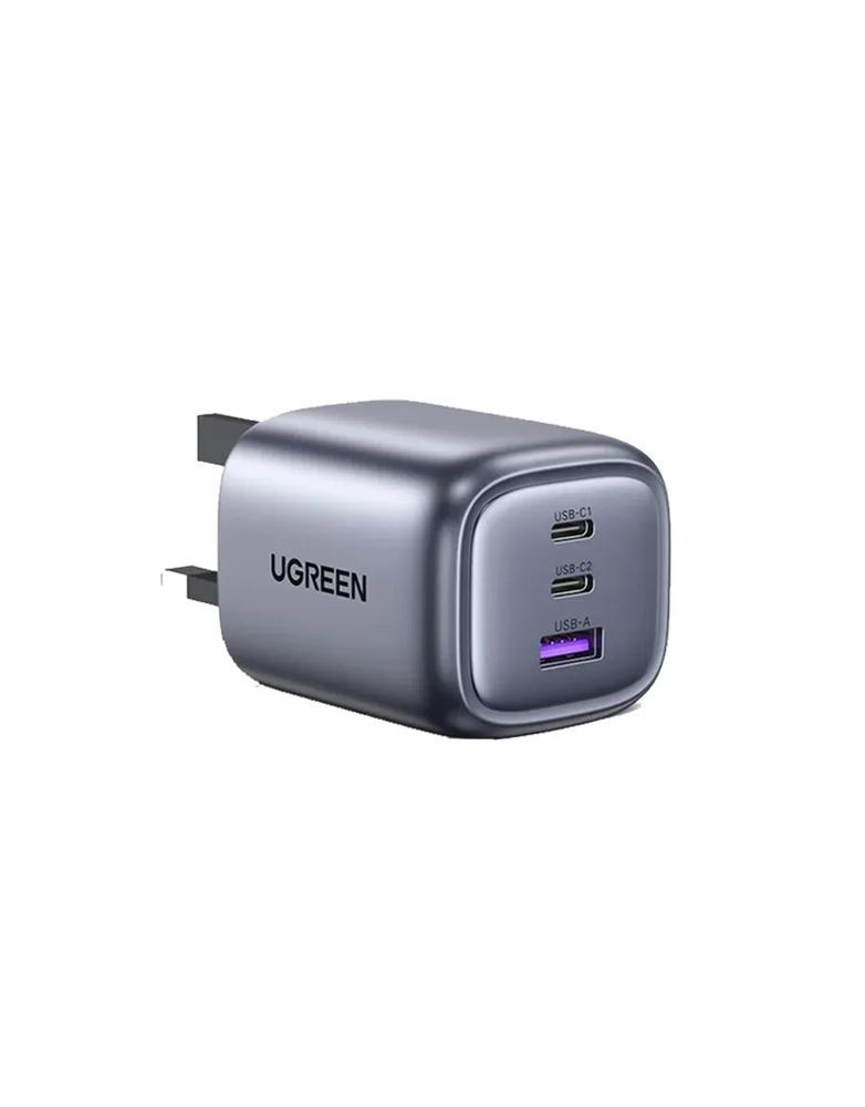 شاحن جداري 65 واط UGREEN CD226 - بـ3 منافذ Type-C ومنفذ USB-A - رمادي