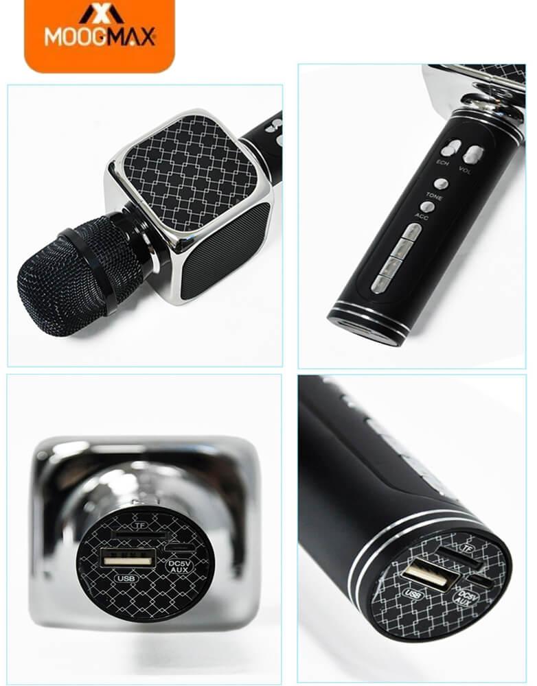 MOOGMAX ميكروفون ومكبر صوت الاتصال بلوتوث 4 و AUXو USBوTF