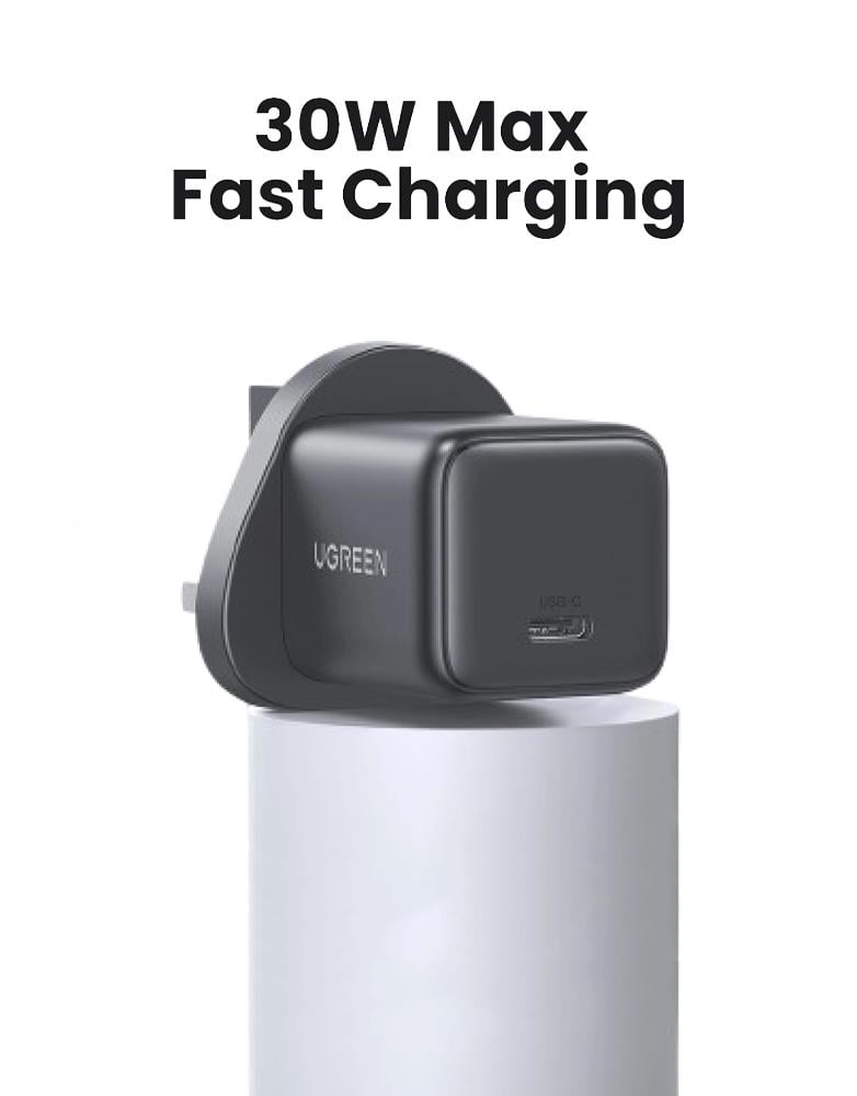 شاحن جداري 30 واط UGREEN X513 - منفذ Type-C - شحن سريع PD وبتقنية GaN