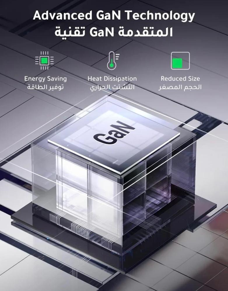 شاحن جداري 45 واط UGREEN CD294 - منفذين Type-C - شحن السريع GaN -رمادي