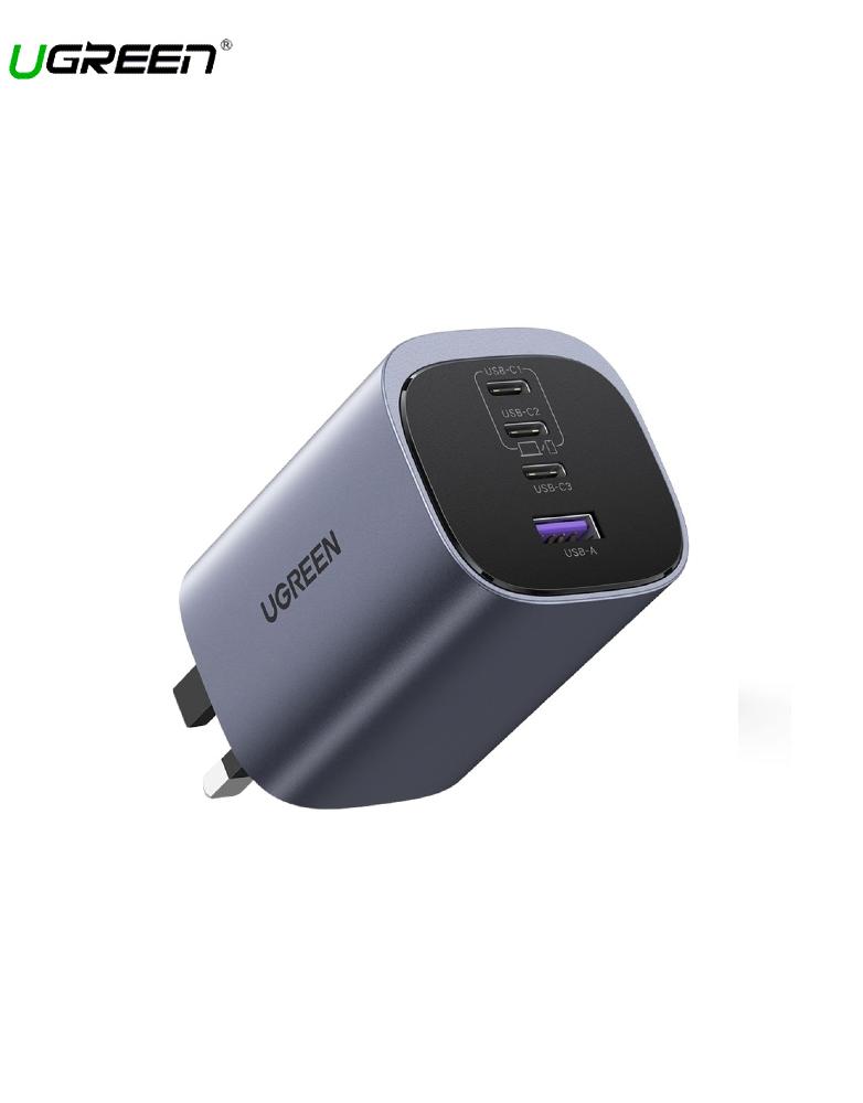شاحن جداري 100 واط UGREEN X565 - بـ 3 منافذ Type-C ومنفذ USB-A - رمادي