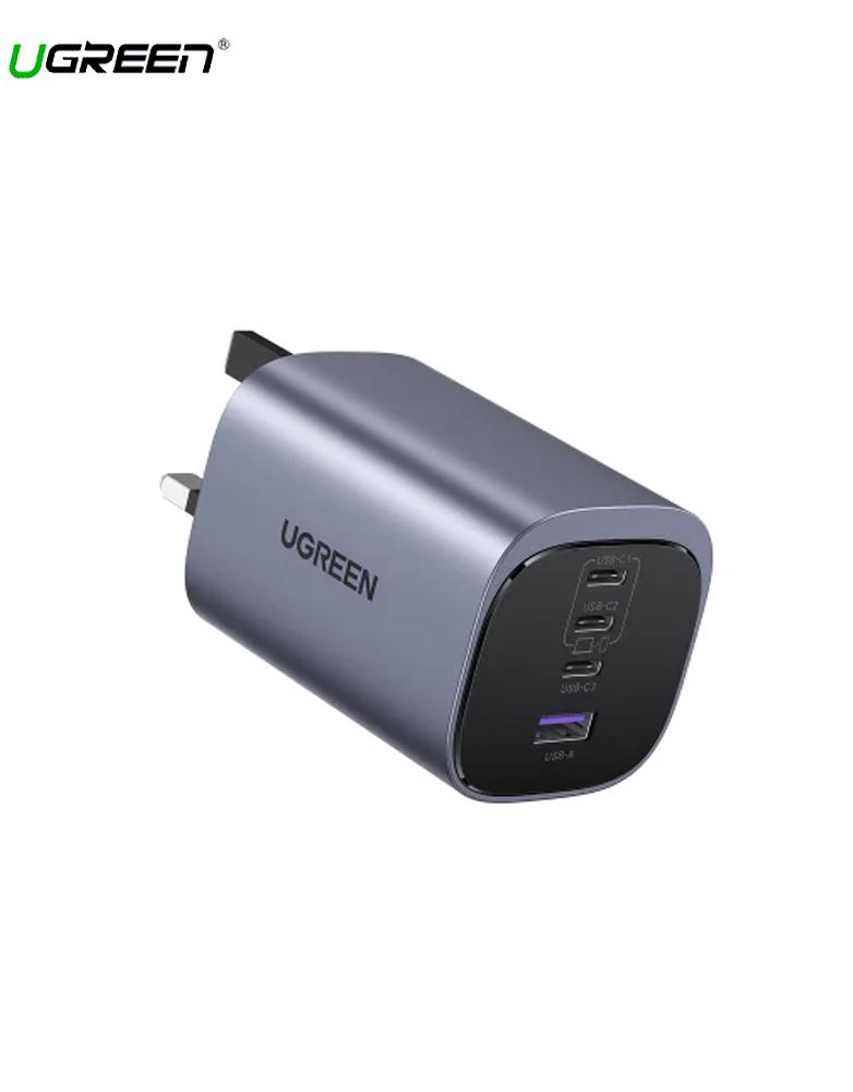 شاحن جداري 100 واط UGREEN X565 - بـ 3 منافذ Type-C ومنفذ USB-A - رمادي