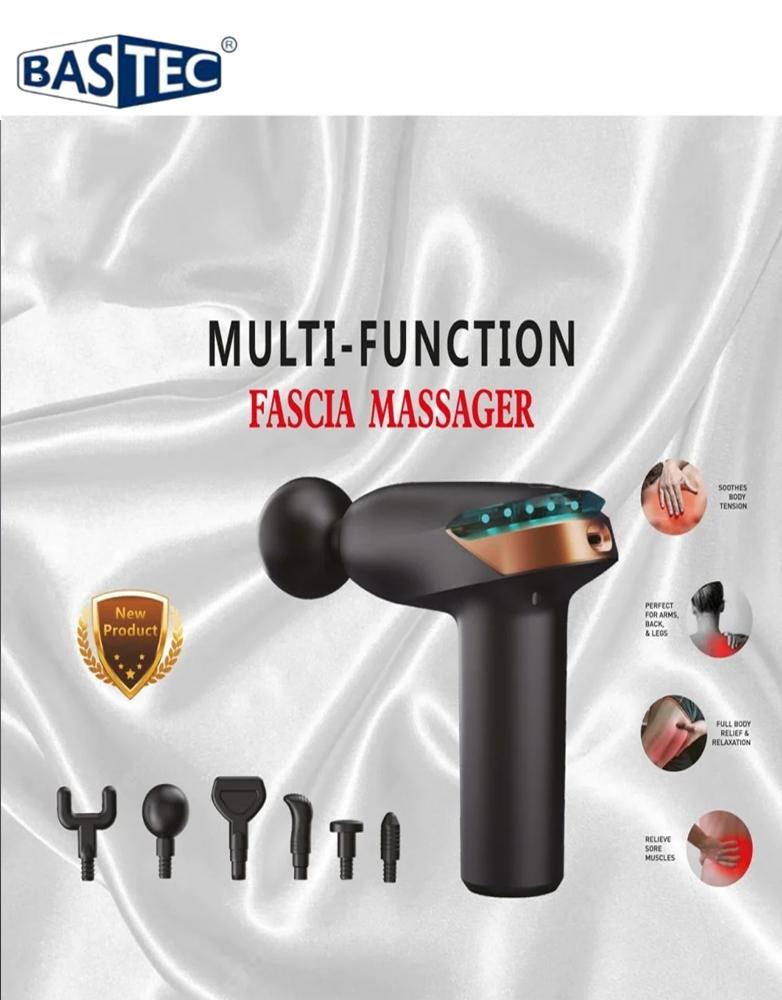 جهاز مساج وتدليك العضلات BASTEC | بـ 6 رؤوس و 6 سرعات | بطارية 1200mAh | قابل للشحن | BC1732