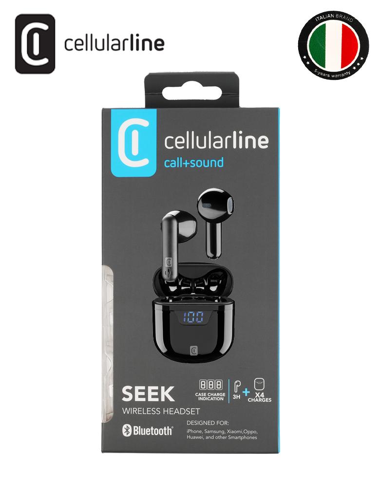سماعة بلوتوث إيربودز  Cellularline مزودة بشاشة رقمية مع مؤشر البطارية