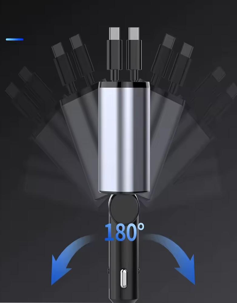 شاحن سيارة سريع 120W تكنال TK-H083 - كابل ايفون وType-C مدمجة - منفذين