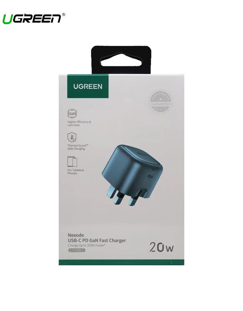 شاحن جداري 20 واط UGREEN CD305 Type-C -شحن السريع بتقنية GaN - رمادي