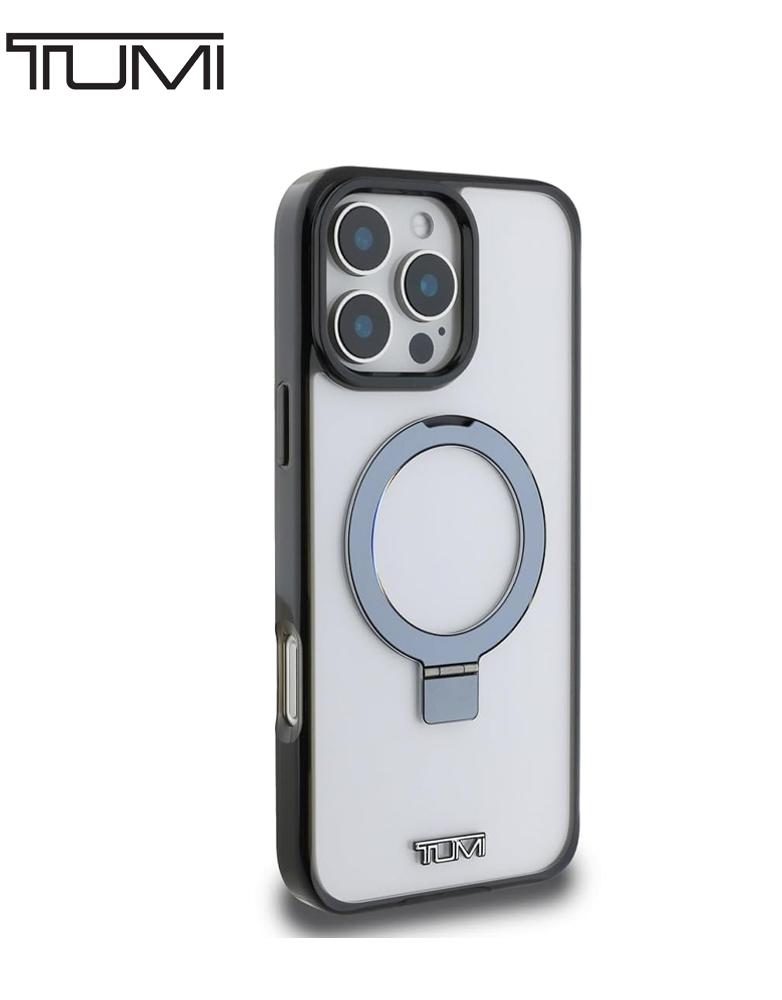 جراب ايفون 16 برو شفاف من Tumi - تصميم شعار تومي - بحلقة MagSafe مدمجة