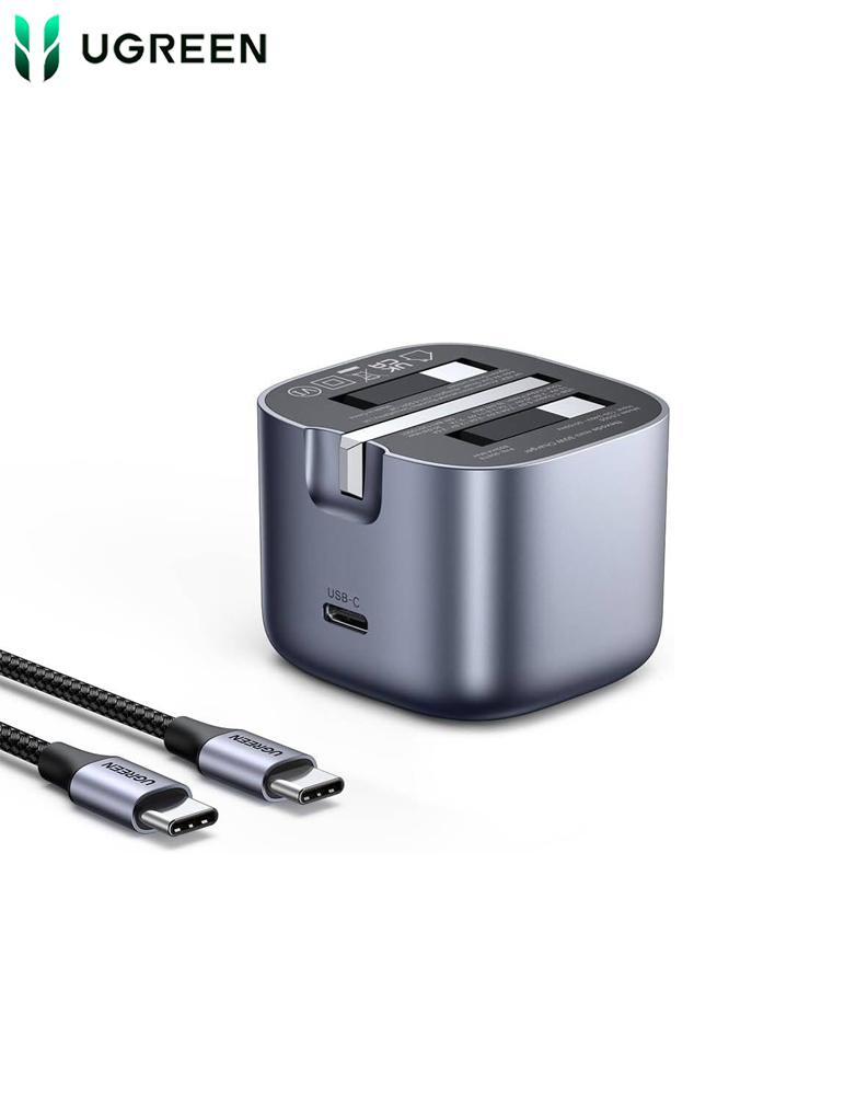 شاحن جداري وكابل تايب سي UGREEN CD305 - منفذ Type-C بقوة 30 واط -رمادي