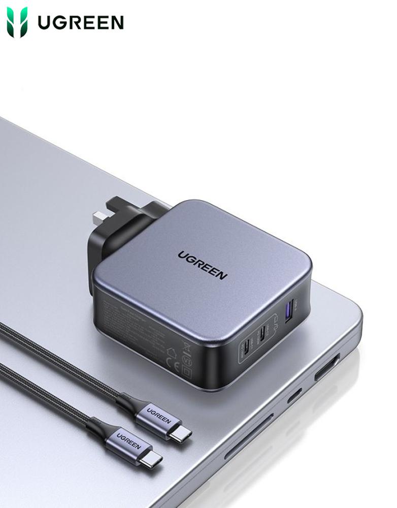 شاحن نيكسود Ugreen CD289 GaN - منفذين Type-C ومنفذ USB - بقوة 140 واط